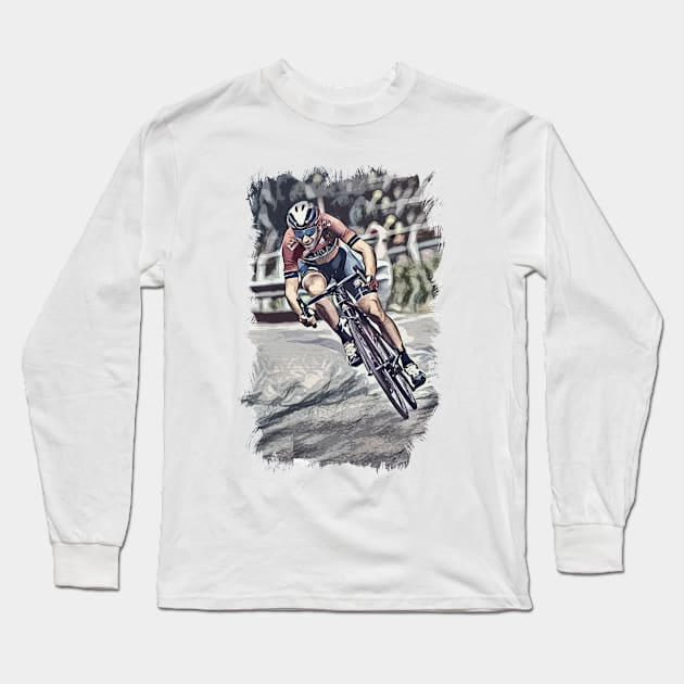 The Cyclist / Abstract fan art / Cycling heroes series #02 Long Sleeve T-Shirt by Naumovski